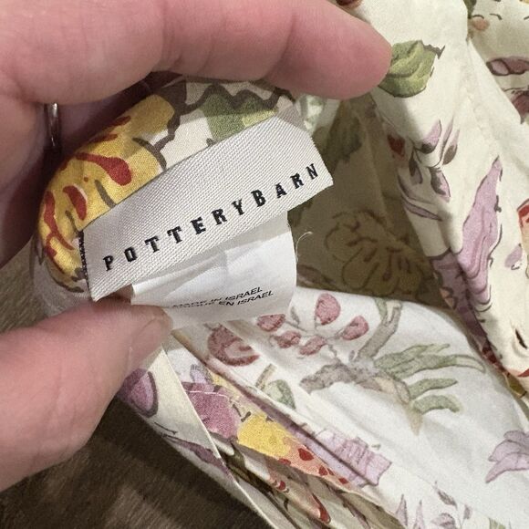 Pottery Barn Cream Spring Green Leaf Bird King Duvet - Picture 6 of 10